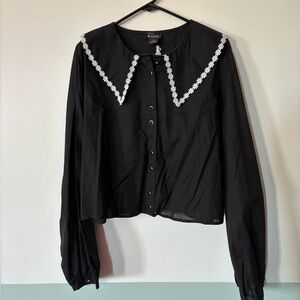 Bright & Beautiful Merritt Plain Blouse in Black Size XL US 12